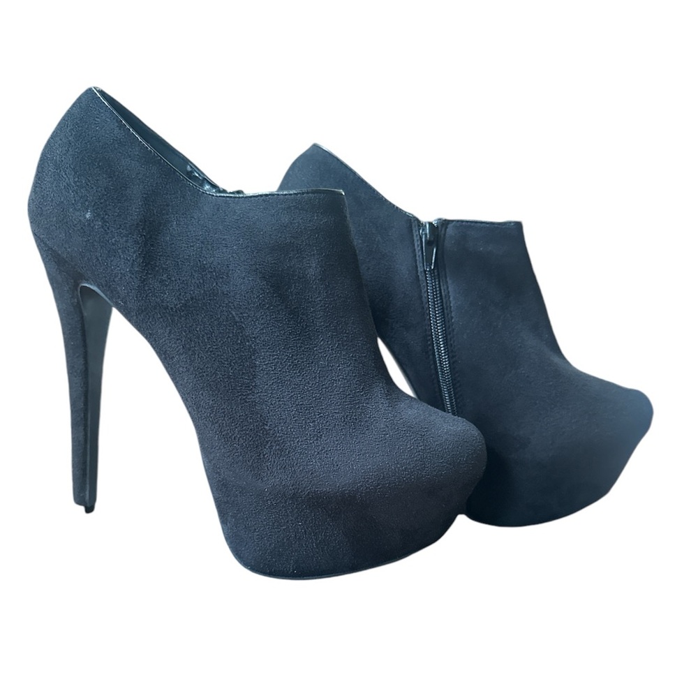 Suede Slip in Zip bootie heels! NIB!